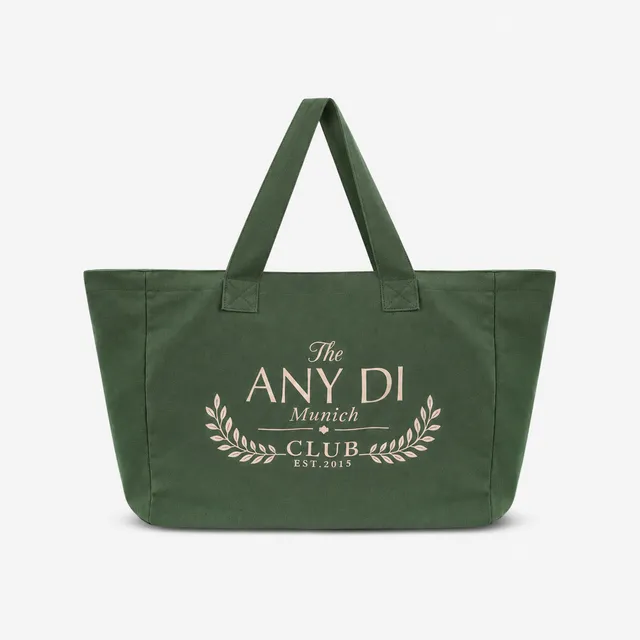 any-di-canvas-bag-shopper-alltagstasche-khaki-mit-club-print image 1