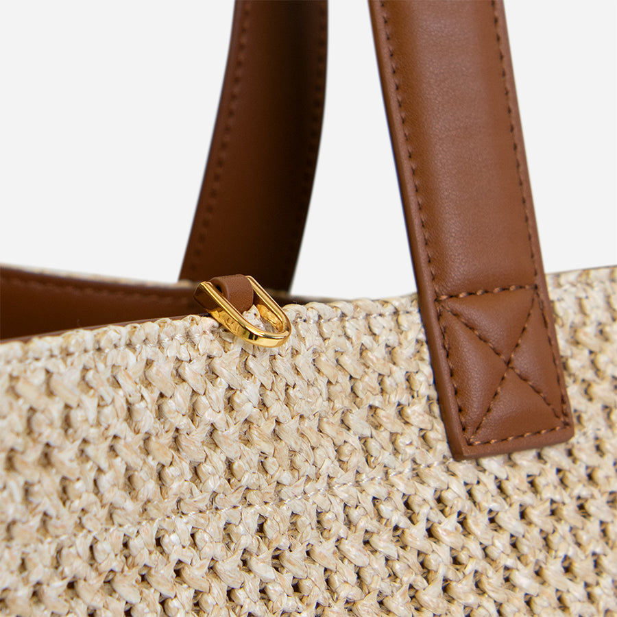 any-di-beach-bag-straw-cognac-sommer-strandtasche image 5