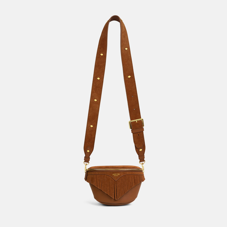any-di-fanny-pack-fringes-cognac-bauchtasche-mit-veloursfransen image 7