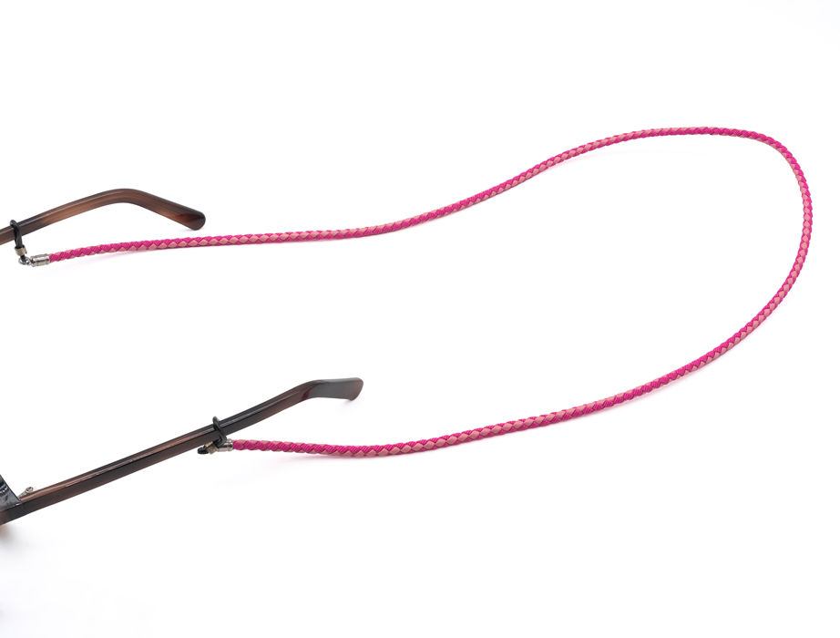 l-g-r-brillenkette-leder-f-r-sonnenbrillen-pink-leather image 1