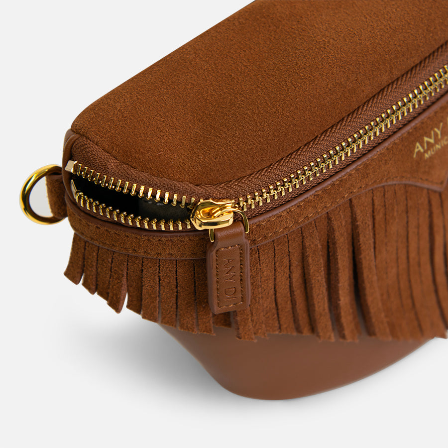 any-di-fanny-pack-fringes-cognac-bauchtasche-mit-veloursfransen image 4