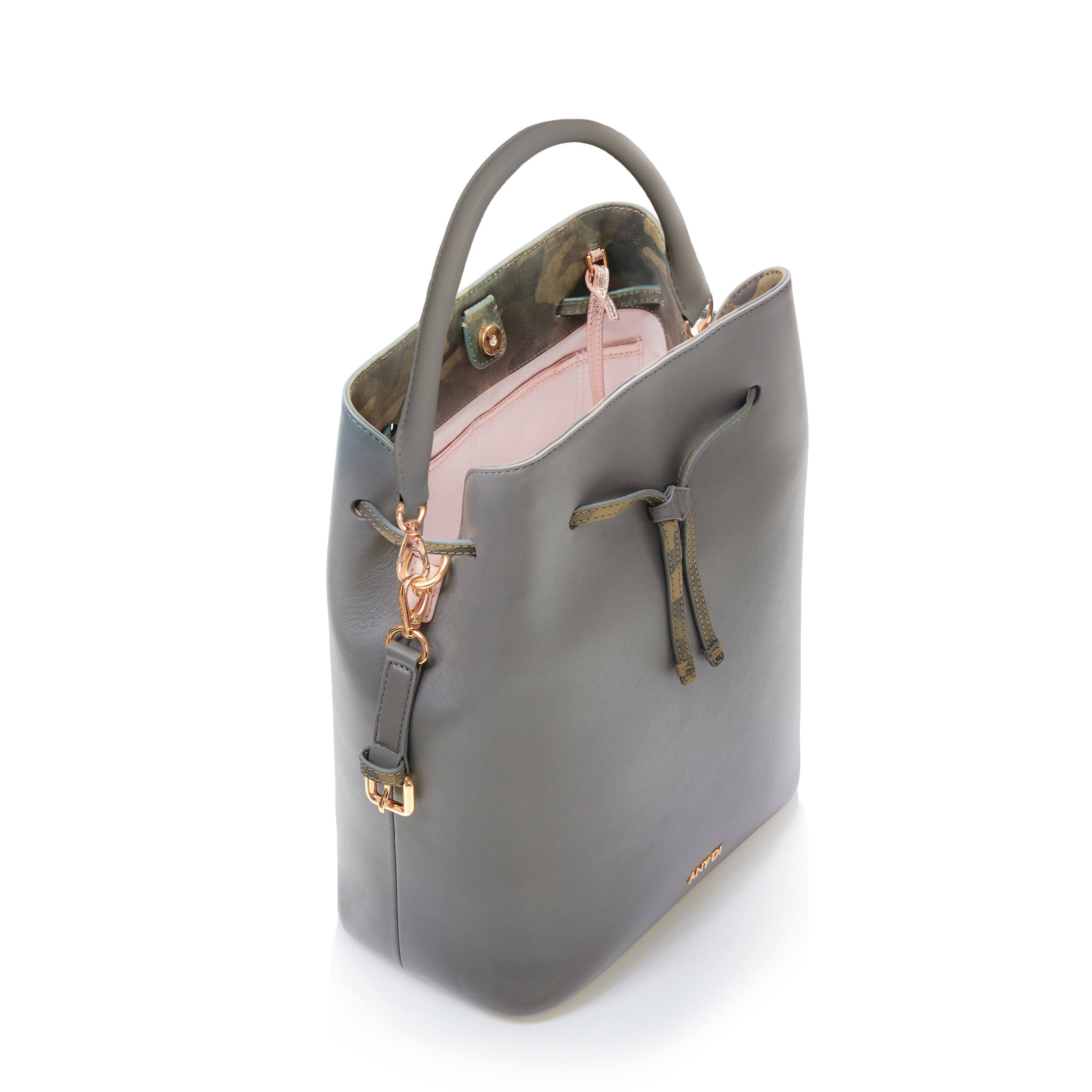 any-di-bucket-bag-khaki-beuteltasche-aus-rindsleder image 5