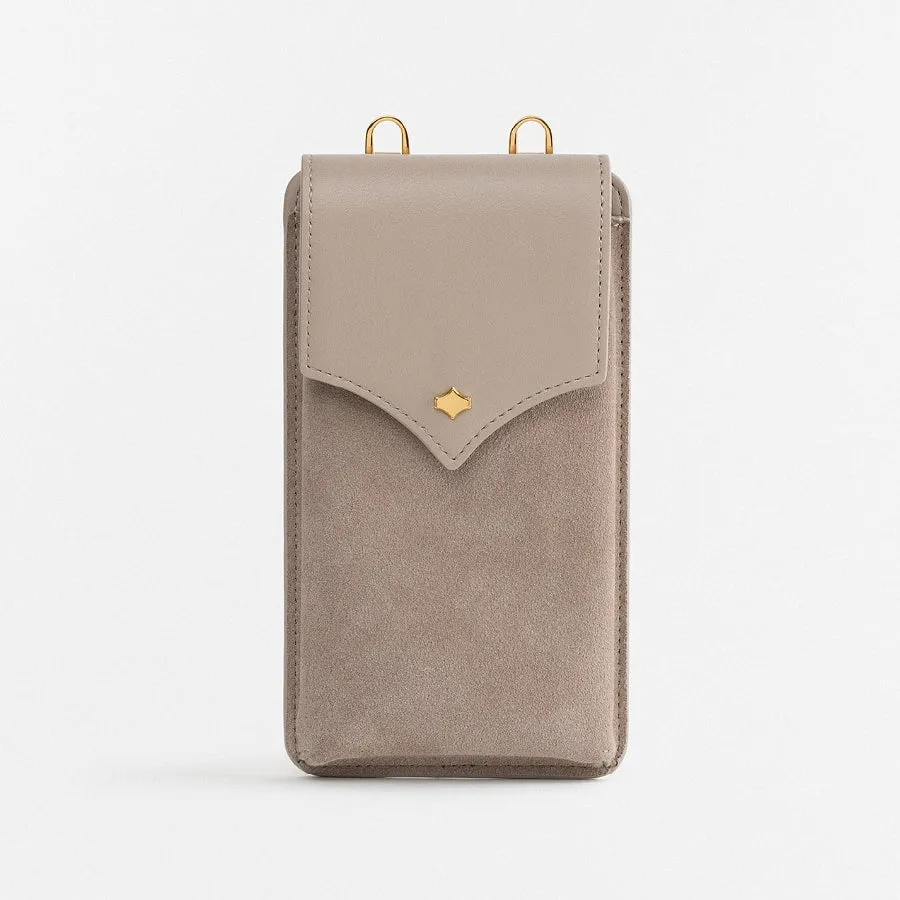 any-di-phone-pouch-taupe-handytasche-veloursleder image 1