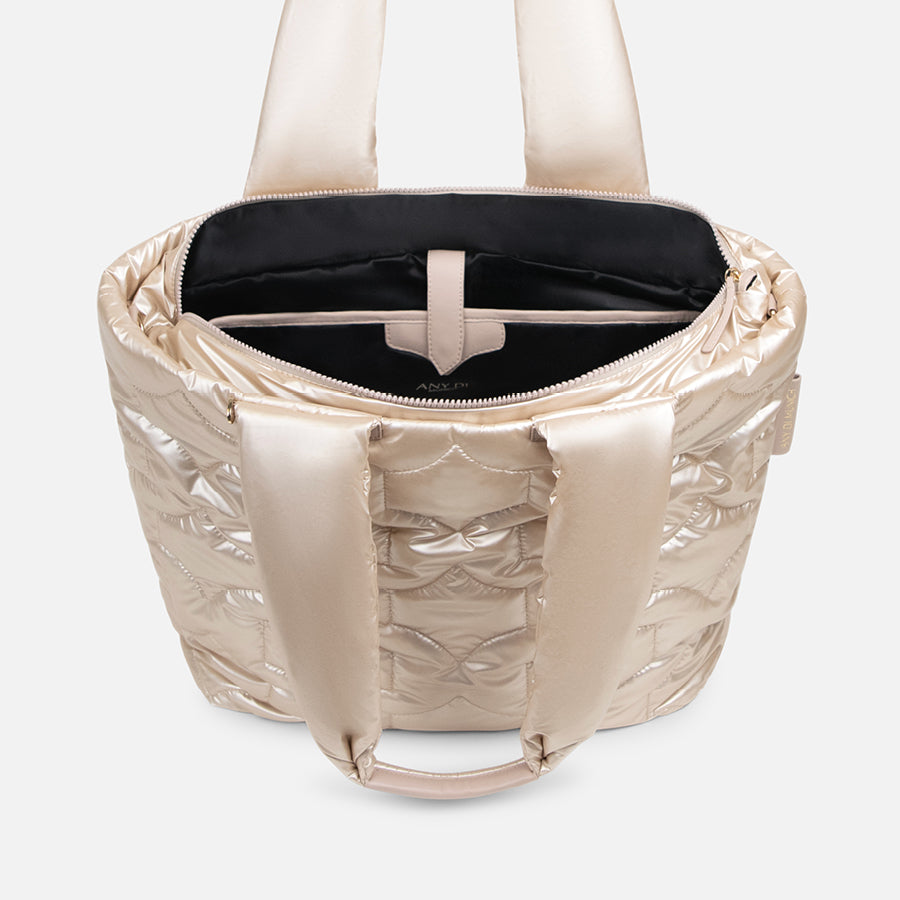 any-di-puffer-bag-champagne-vegane-weekender image 5