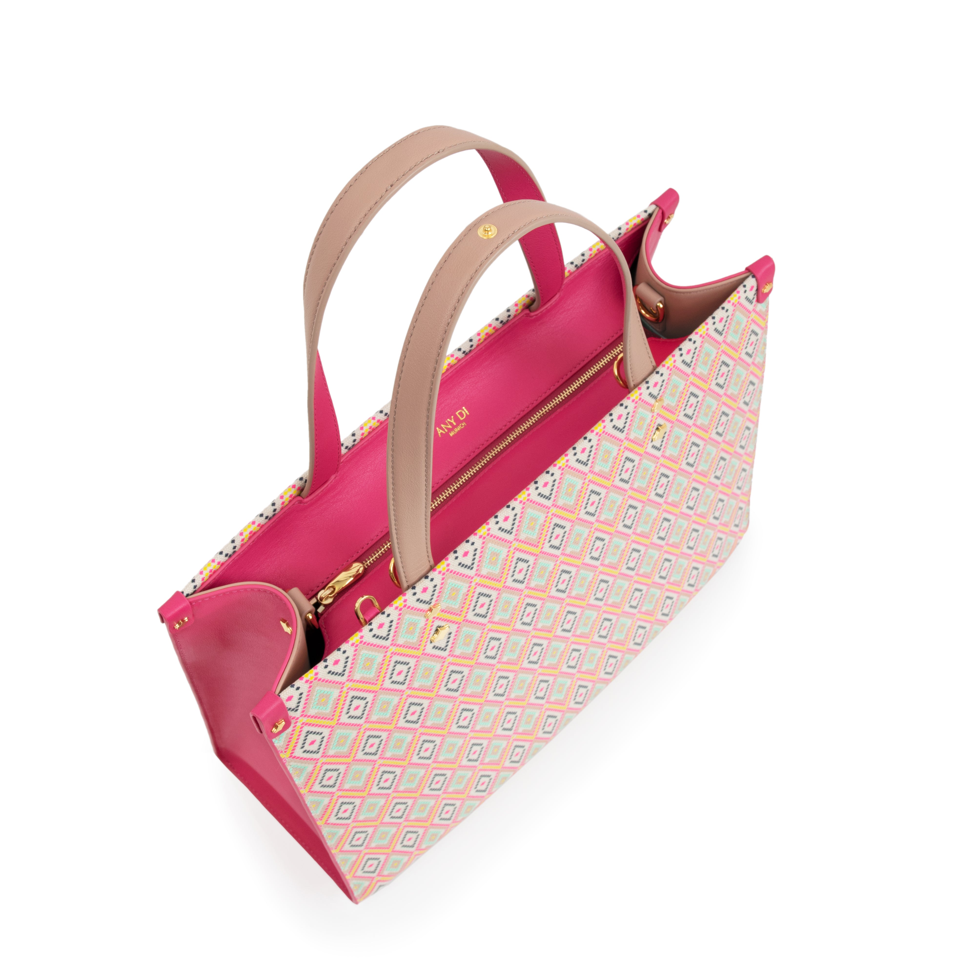 any-di-tote-bag-m-diamond-face-pink-shopper image 3