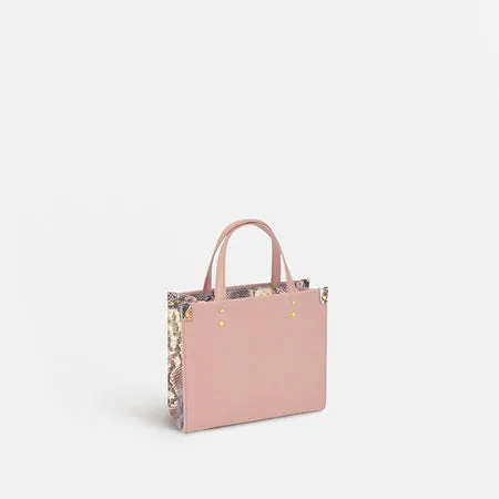 any-di-tote-bag-xm-flowery-pink-canvas-snakeskin image 1