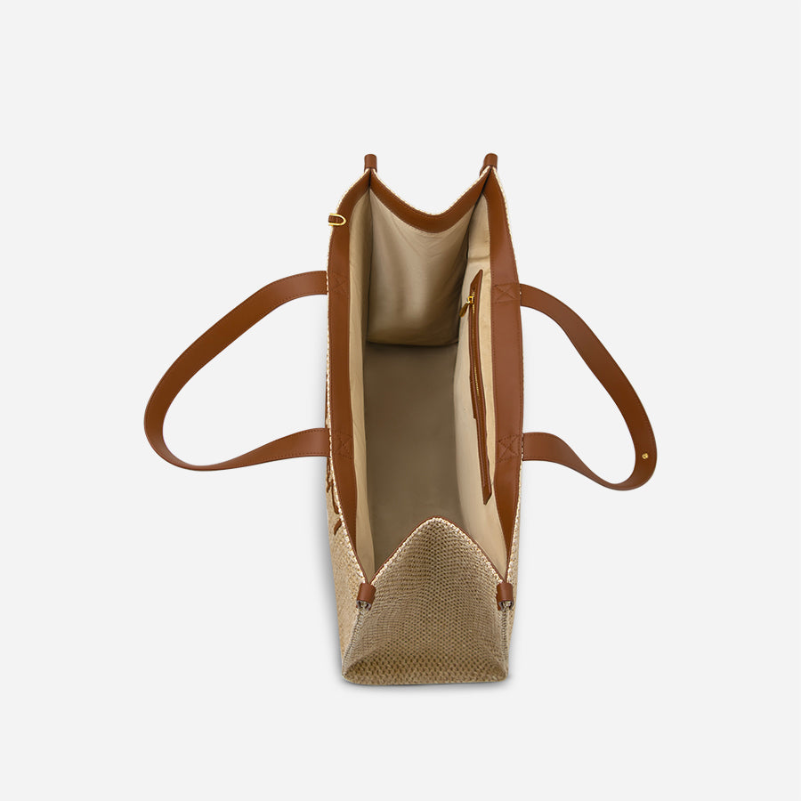 any-di-beach-bag-straw-cognac-sommer-strandtasche image 6