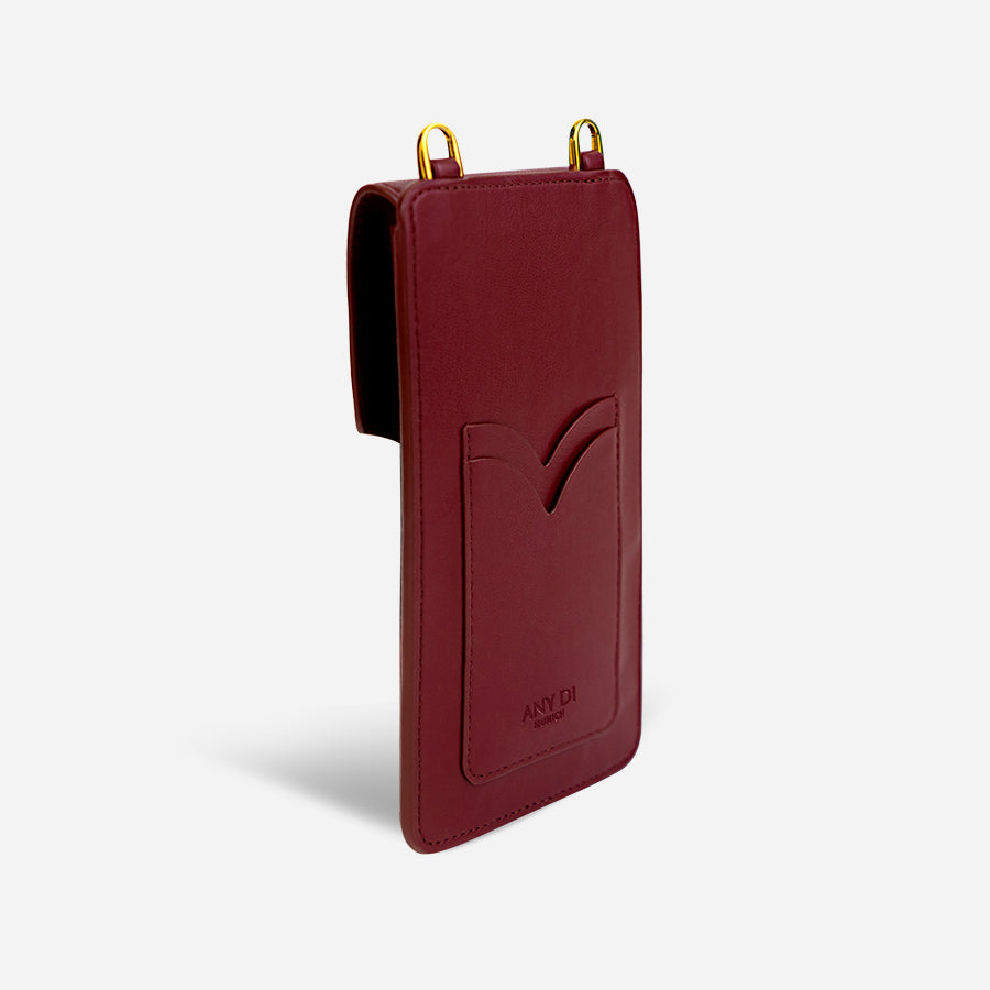 any-di-phone-pouch-handytasche-merlot-wildleder-gold-hardware image 4