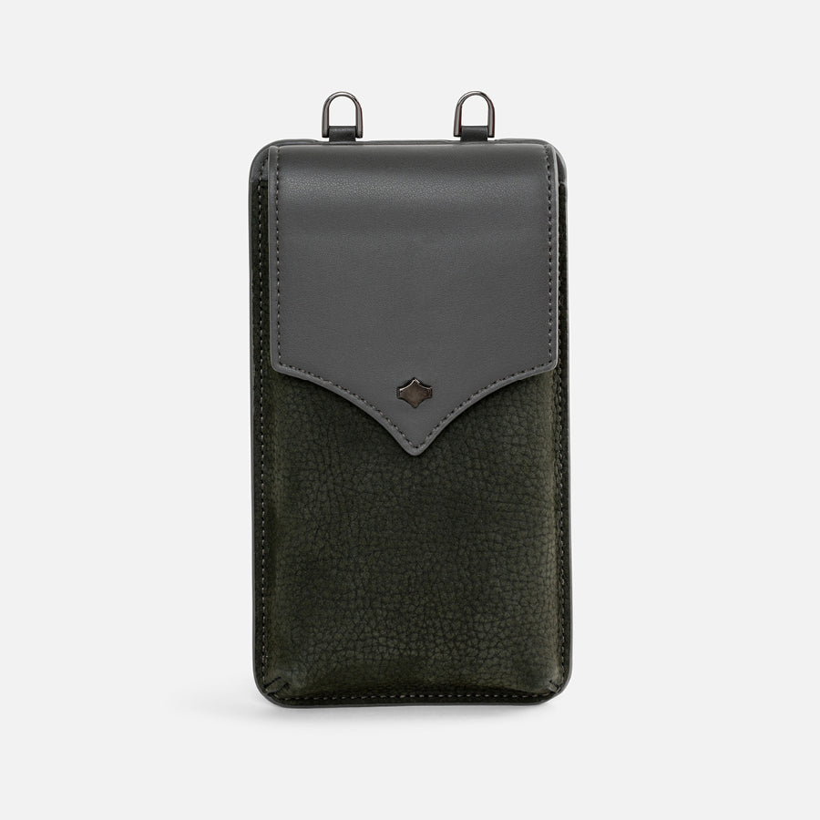 any-di-color-strap-set-leather-khaki-grey-phone-pouch-strap-set image 3