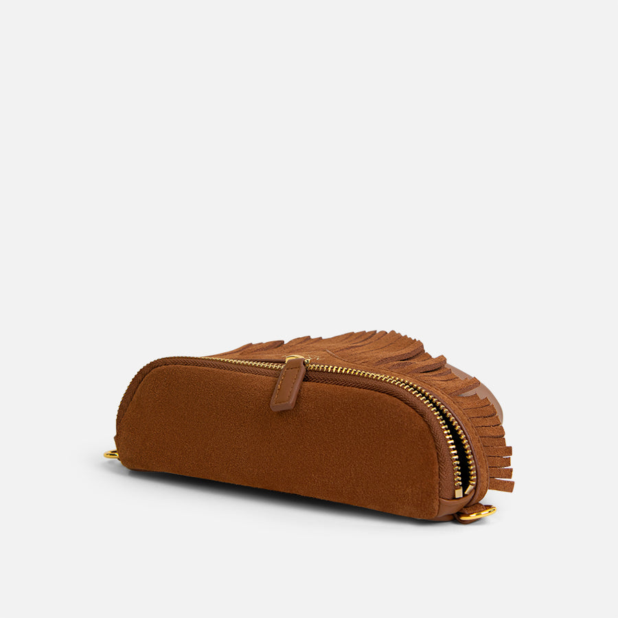 any-di-fanny-pack-fringes-cognac-bauchtasche-mit-veloursfransen image 5