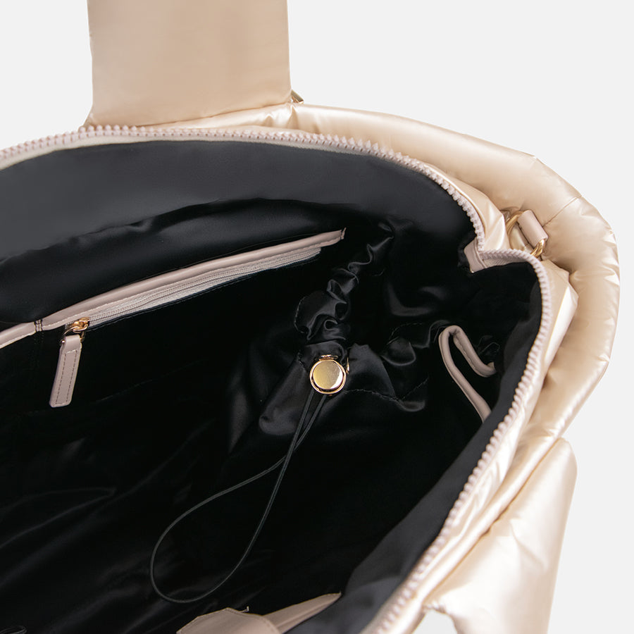 any-di-puffer-bag-champagne-vegane-weekender image 3